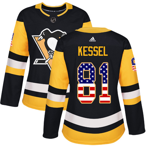 Adidas Pittsburgh Penguins #81 Phil Kessel Black Home Authentic USA Flag Womens Stitched NHL Jersey Adidas Pittsburgh Penguins #81 Phil Kessel Black Home Authentic USA Flag Womens Stitched NHL Jersey