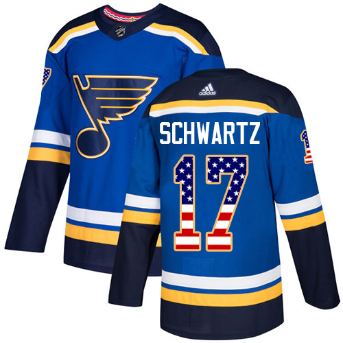 Adidas St. Louis Blues #17 Jaden Schwartz Blue Home Authentic USA Flag Stitched Youth NHL Jersey Adidas St. Louis Blues #17 Jaden Schwartz Blue Home Authentic USA Flag Stitched Youth NHL Jersey