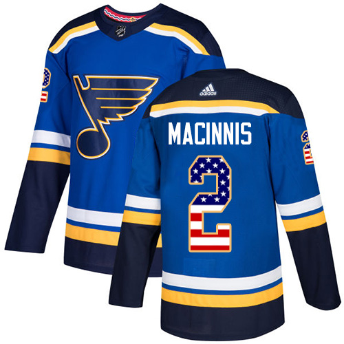 Adidas St. Louis Blues #2 Al MacInnis Blue Home Authentic USA Flag Stitched NHL Jersey Adidas St. Louis Blues #2 Al MacInnis Blue Home Authentic USA Flag Stitched NHL Jersey