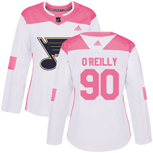 Adidas St. Louis Blues #90 Ryan OReilly White/Pink Authentic Fashion Womens Stitched NHL Jersey Adidas St. Louis Blues #90 Ryan OReilly White/Pink Authentic Fashion Womens Stitched NHL Jersey