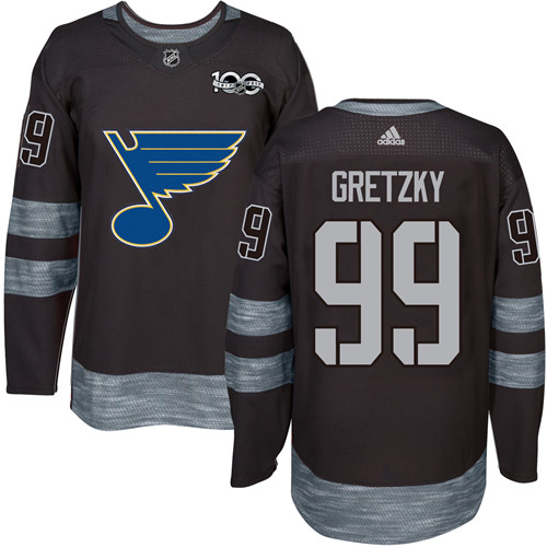 Adidas St. Louis Blues #99 Wayne Gretzky Black 1917-2017 100th Anniversary Stitched NHL Jersey Adidas St. Louis Blues #99 Wayne Gretzky Black 1917-2017 100th Anniversary Stitched NHL Jersey