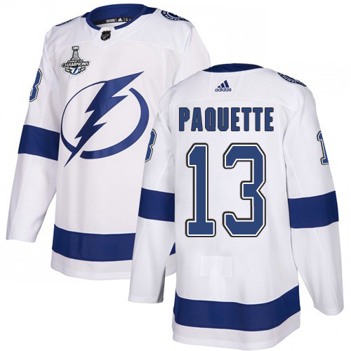 Adidas Tampa Bay Lightning #13 Cedric Paquette White Road Authentic 2020 Stanley Cup Champions Stitched NHL Jersey Adidas Tampa Bay Lightning #13 Cedric Paquette White Road Authentic 2020 Stanley Cup Champions Stitched NHL Jersey