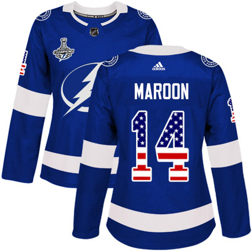 Adidas Tampa Bay Lightning #14 Pat Maroon Blue Home Authentic USA Flag Womens 2020 Stanley Cup Champions Stitched NHL Jersey Adidas Tampa Bay Lightning #14 Pat Maroon Blue Home Authentic USA Flag Womens 2020 Stanley Cup Champions Stitched NHL Jersey