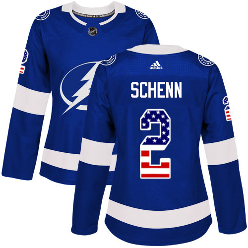Adidas Tampa Bay Lightning #2 Luke Schenn Blue Home Authentic USA Flag Womens Stitched NHL Jersey Adidas Tampa Bay Lightning #2 Luke Schenn Blue Home Authentic USA Flag Womens Stitched NHL Jersey