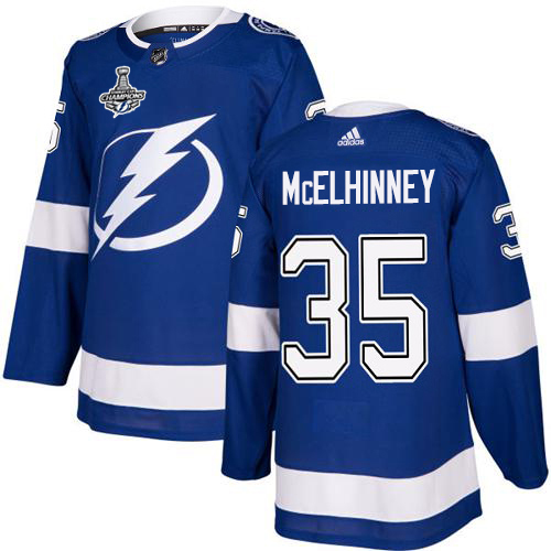 Adidas Tampa Bay Lightning #35 Curtis McElhinney Blue Home Authentic 2020 Stanley Cup Champions Stitched NHL Jersey Adidas Tampa Bay Lightning #35 Curtis McElhinney Blue Home Authentic 2020 Stanley Cup Champions Stitched NHL Jersey