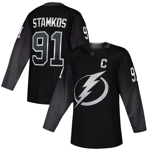 Adidas Tampa Bay Lightning #91 Steven Stamkos Black Alternate Authentic Stitched Youth NHL Jersey Adidas Tampa Bay Lightning #91 Steven Stamkos Black Alternate Authentic Stitched Youth NHL Jersey