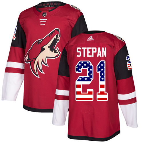 Adidas Arizona Coyotes #21 Derek Stepan Maroon Home Authentic USA Flag Stitched Youth NHL Jersey Adidas Arizona Coyotes #21 Derek Stepan Maroon Home Authentic USA Flag Stitched Youth NHL Jersey