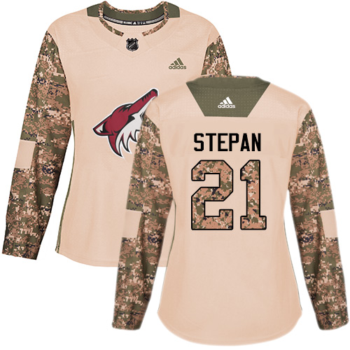 Adidas Arizona Coyotes #21 Derek Stepan Camo Authentic 2017 Veterans Day Womens Stitched NHL Jersey Adidas Arizona Coyotes #21 Derek Stepan Camo Authentic 2017 Veterans Day Womens Stitched NHL Jersey