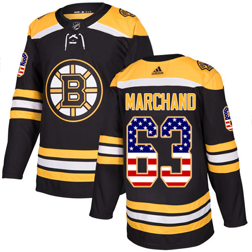 Adidas Boston Bruins #63 Brad Marchand Black Home Authentic USA Flag Youth Stitched NHL Jersey Adidas Boston Bruins #63 Brad Marchand Black Home Authentic USA Flag Youth Stitched NHL Jersey