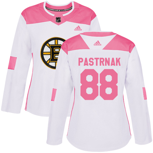 Adidas Boston Bruins #88 David Pastrnak White/Pink Authentic Fashion Womens Stitched NHL Jersey Adidas Boston Bruins #88 David Pastrnak White/Pink Authentic Fashion Womens Stitched NHL Jersey