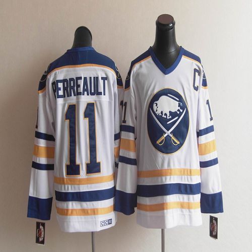 CCM Throwback Buffalo Sabres #11 Perreault White Stitched NHL Jersey CCM Throwback Buffalo Sabres #11 Perreault White Stitched NHL Jersey