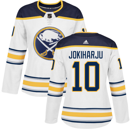 Adidas Buffalo Sabres #10 Henri Jokiharju White Road Authentic Womens Stitched NHL Jersey Adidas Buffalo Sabres #10 Henri Jokiharju White Road Authentic Womens Stitched NHL Jersey