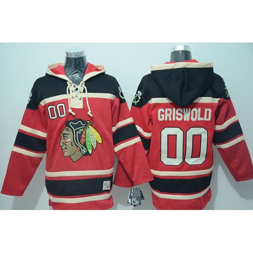 Chicago Blackhawks #00 Clark Griswold Red Sawyer Hooded Sweatshirt Stitched NHL Jersey Chicago Blackhawks #00 Clark Griswold Red Sawyer Hooded Sweatshirt Stitched NHL Jersey