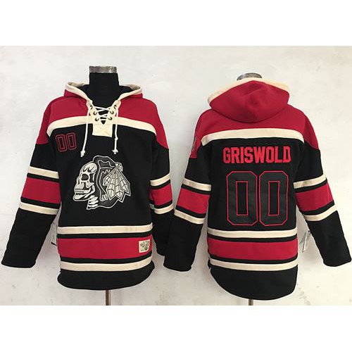 Chicago Blackhawks #00 Clark Griswold Black Sawyer Hooded Sweatshirt Stitched NHL Jersey Chicago Blackhawks #00 Clark Griswold Black Sawyer Hooded Sweatshirt Stitched NHL Jersey
