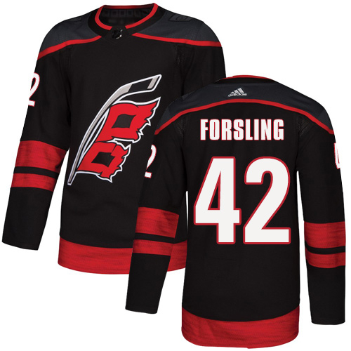 Adidas Carolina Hurricanes #42 Gustav Forsling Black Alternate Authentic Stitched NHL Jersey Adidas Carolina Hurricanes #42 Gustav Forsling Black Alternate Authentic Stitched NHL Jersey