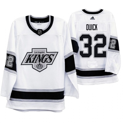 Los Angeles Kings #32 Jonathan Quick Mens Adidas 2019-20 Heritage White Throwback 90s NHL Jersey Los Angeles Kings #32 Jonathan Quick Mens Adidas 2019-20 Heritage White Throwback 90s NHL Jersey