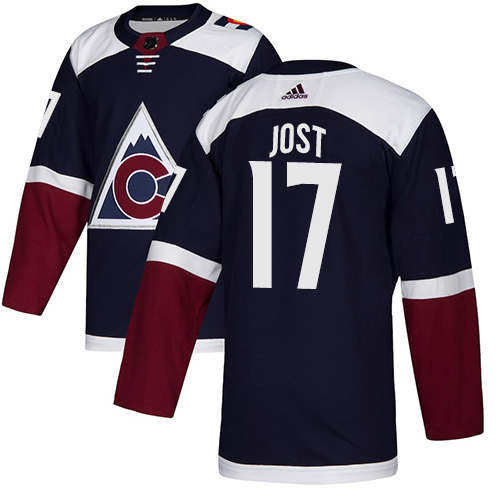 Adidas Colorado Avalanche #17 Tyson Jost Navy Alternate Authentic Stitched NHL Jersey Adidas Colorado Avalanche #17 Tyson Jost Navy Alternate Authentic Stitched NHL Jersey