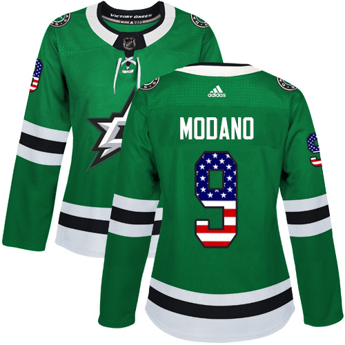 Adidas Dallas Stars #9 Mike Modano Green Home Authentic USA Flag Womens Stitched NHL Jersey Adidas Dallas Stars #9 Mike Modano Green Home Authentic USA Flag Womens Stitched NHL Jersey