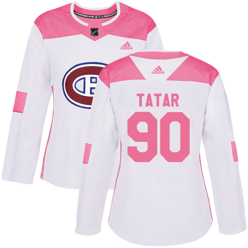 Adidas Montreal Canadiens #90 Tomas Tatar White/Pink Authentic Fashion Womens Stitched NHL Jersey Adidas Montreal Canadiens #90 Tomas Tatar White/Pink Authentic Fashion Womens Stitched NHL Jersey