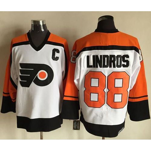 Philadelphia Flyers #88 Eric Lindros White/Black CCM Throwback Stitched NHL Jersey Philadelphia Flyers #88 Eric Lindros White/Black CCM Throwback Stitched NHL Jersey