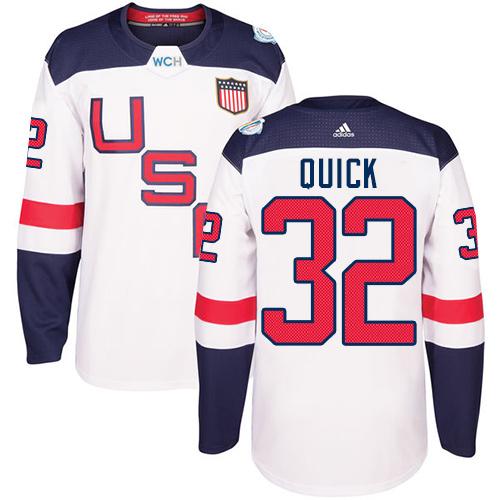 Team USA #32 Jonathan Quick White 2016 World Cup Stitched Youth NHL Jersey Team USA #32 Jonathan Quick White 2016 World Cup Stitched Youth NHL Jersey