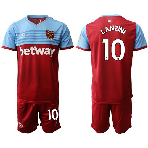 West Ham United #10 Lanzini Home Soccer Club Jersey West Ham United #10 Lanzini Home Soccer Club Jersey
