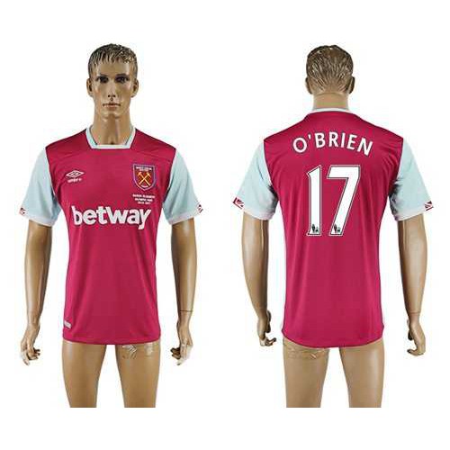 West Ham United #17 OBrien Home Soccer Club Jersey West Ham United #17 OBrien Home Soccer Club Jersey