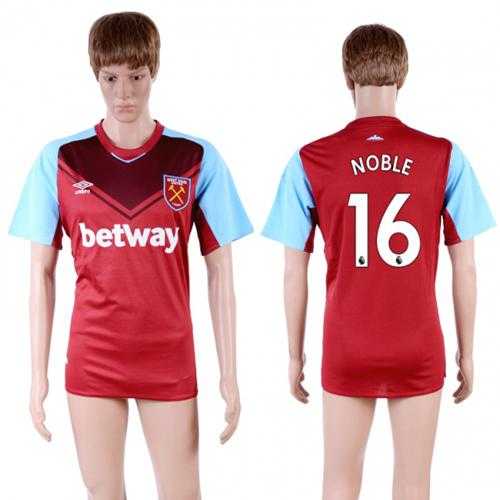 West Ham United #16 Noble Home Soccer Club Jersey West Ham United #16 Noble Home Soccer Club Jersey
