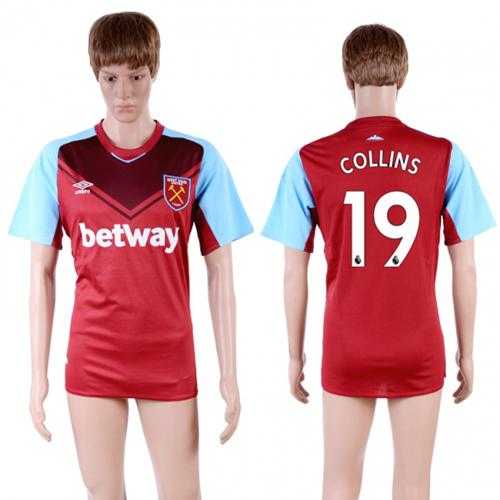West Ham United #19 Collins Home Soccer Club Jersey West Ham United #19 Collins Home Soccer Club Jersey