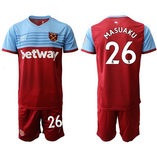 West Ham United #26 Masuaku Home Soccer Club Jersey West Ham United #26 Masuaku Home Soccer Club Jersey