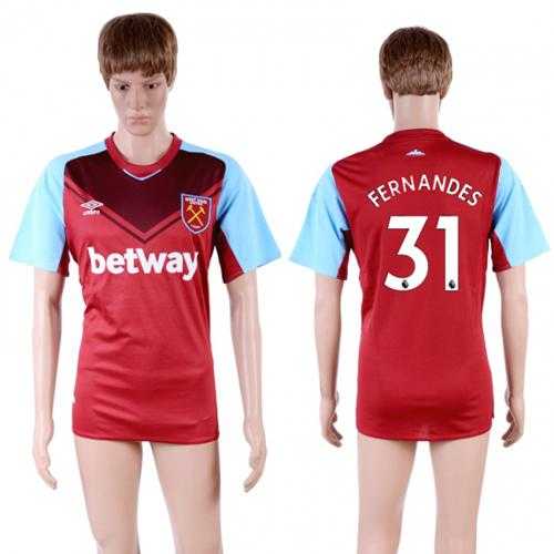 West Ham United #31 Fernandes Home Soccer Club Jersey West Ham United #31 Fernandes Home Soccer Club Jersey