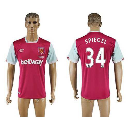 West Ham United #34 Spiegel Home Soccer Club Jersey West Ham United #34 Spiegel Home Soccer Club Jersey
