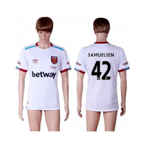 West Ham United #42 Samuelsen Away Soccer Club Jersey West Ham United #42 Samuelsen Away Soccer Club Jersey