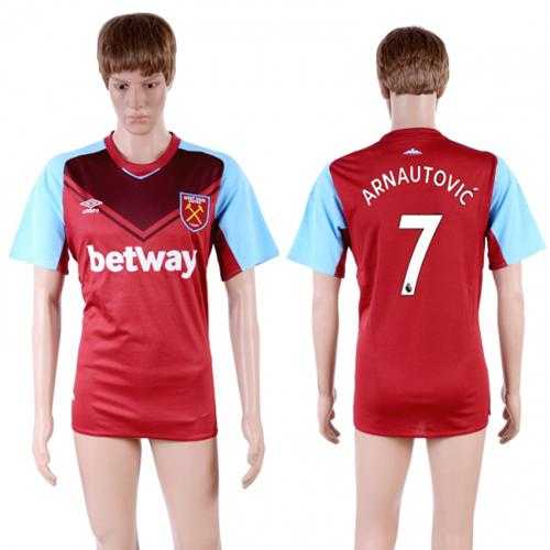West Ham United #7 Arnautovic Home Soccer Club Jersey West Ham United #7 Arnautovic Home Soccer Club Jersey