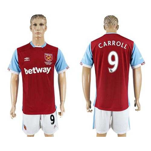 West Ham United #9 Carroll Home Soccer Club Jersey West Ham United #9 Carroll Home Soccer Club Jersey