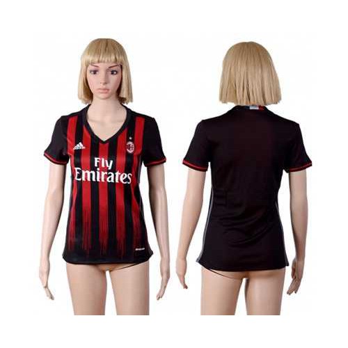 Womens AC Milan Blank Home Soccer Club Jersey Womens AC Milan Blank Home Soccer Club Jersey