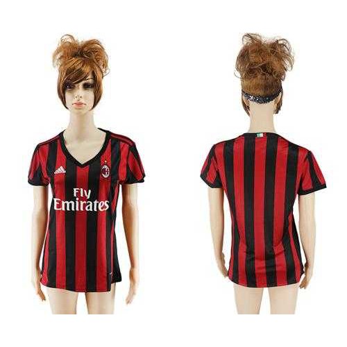 Womens AC Milan Blank Home Soccer Club Jersey Womens AC Milan Blank Home Soccer Club Jersey