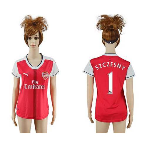 Womens Arsenal #1 Szczesny Home Soccer Club Jersey Womens Arsenal #1 Szczesny Home Soccer Club Jersey