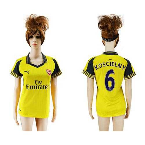 Womens Arsenal #6 Koscielny Away Soccer Club Jersey Womens Arsenal #6 Koscielny Away Soccer Club Jersey