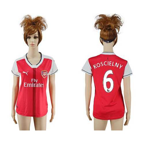 Womens Arsenal #6 Koscielny Home Soccer Club Jersey Womens Arsenal #6 Koscielny Home Soccer Club Jersey