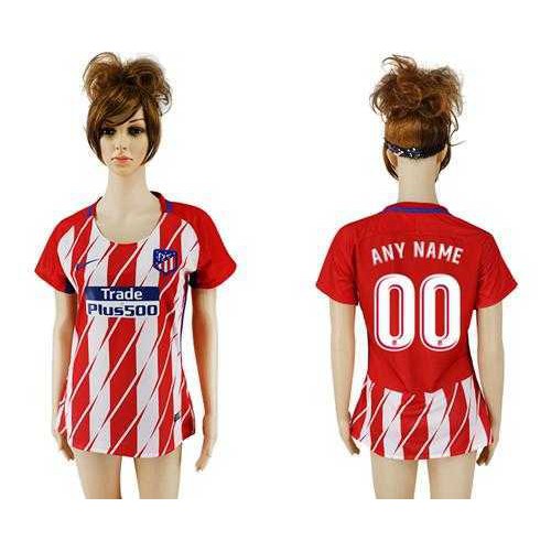 Womens Atletico Madrid Personalized Home Soccer Club Jersey Womens Atletico Madrid Personalized Home Soccer Club Jersey