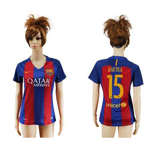 Womens Barcelona #15 Bartra Home Soccer Club Jersey Womens Barcelona #15 Bartra Home Soccer Club Jersey