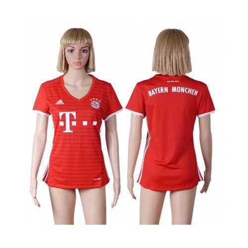 Womens Bayern Munchen Blank Home Soccer Club Jersey Womens Bayern Munchen Blank Home Soccer Club Jersey