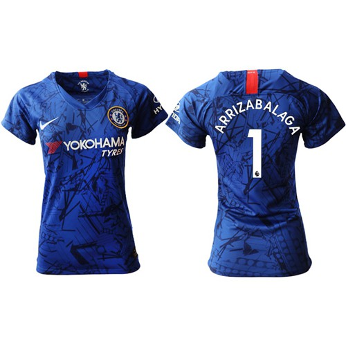 Womens Chelsea #1 Arrizabalaga Home Soccer Club Jersey Womens Chelsea #1 Arrizabalaga Home Soccer Club Jersey