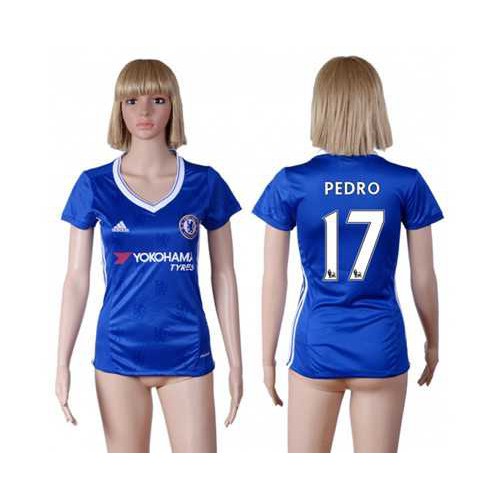 Womens Chelsea #17 Pedro Home Soccer Club Jersey Womens Chelsea #17 Pedro Home Soccer Club Jersey