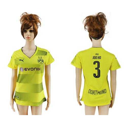 Womens Dortmund #3 Joo Ho Home Soccer Club Jersey Womens Dortmund #3 Joo Ho Home Soccer Club Jersey