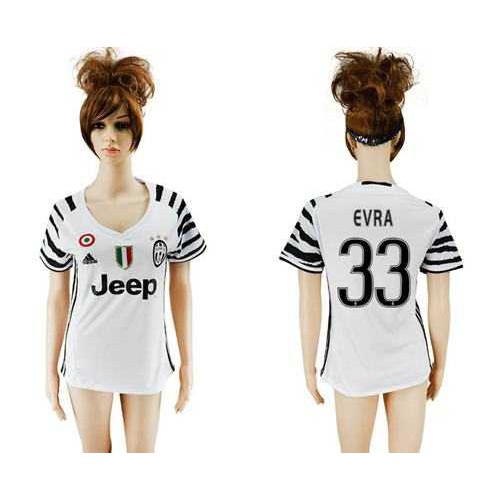 Womens Juventus #33 Evra Sec Away Soccer Club Jersey Womens Juventus #33 Evra Sec Away Soccer Club Jersey