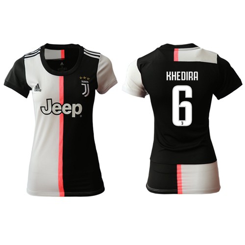 Womens Juventus #6 Khedira Home Soccer Club Jersey Womens Juventus #6 Khedira Home Soccer Club Jersey