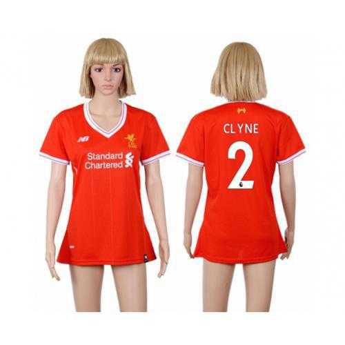 Womens Liverpool #2 Clyne Red Home Soccer Club Jersey Womens Liverpool #2 Clyne Red Home Soccer Club Jersey