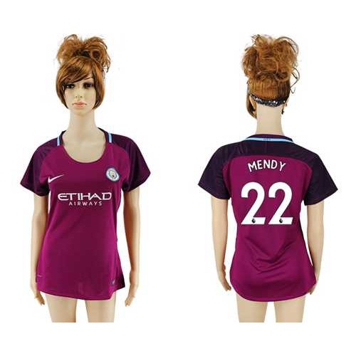 Womens Manchester City #22 Mendy Away Soccer Club Jersey Womens Manchester City #22 Mendy Away Soccer Club Jersey